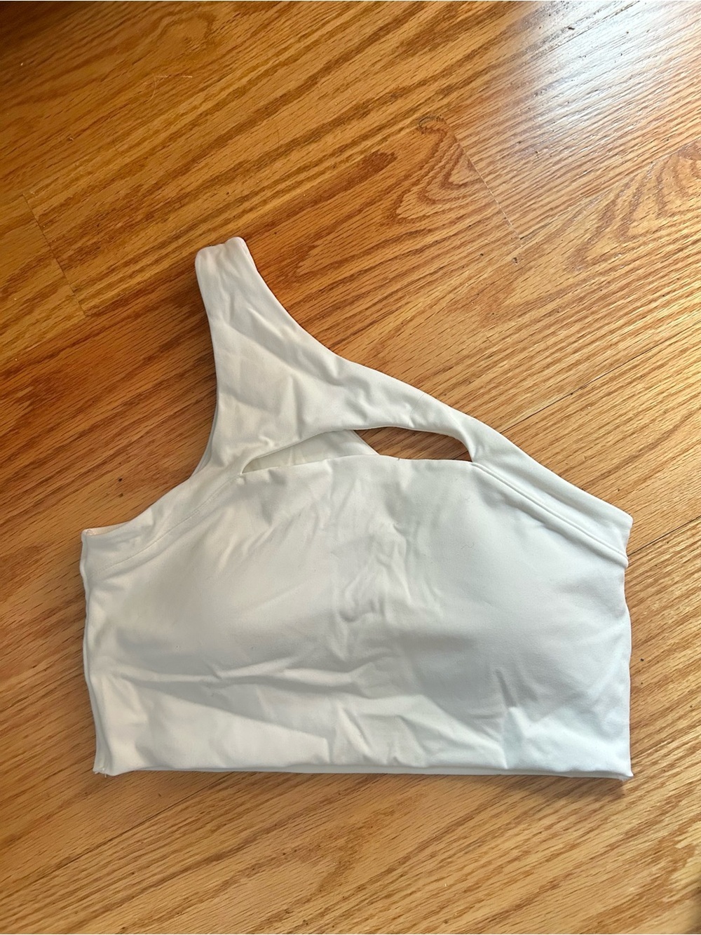 Aoxjox Alphalete One Shoulder White Sports Bra Dupe